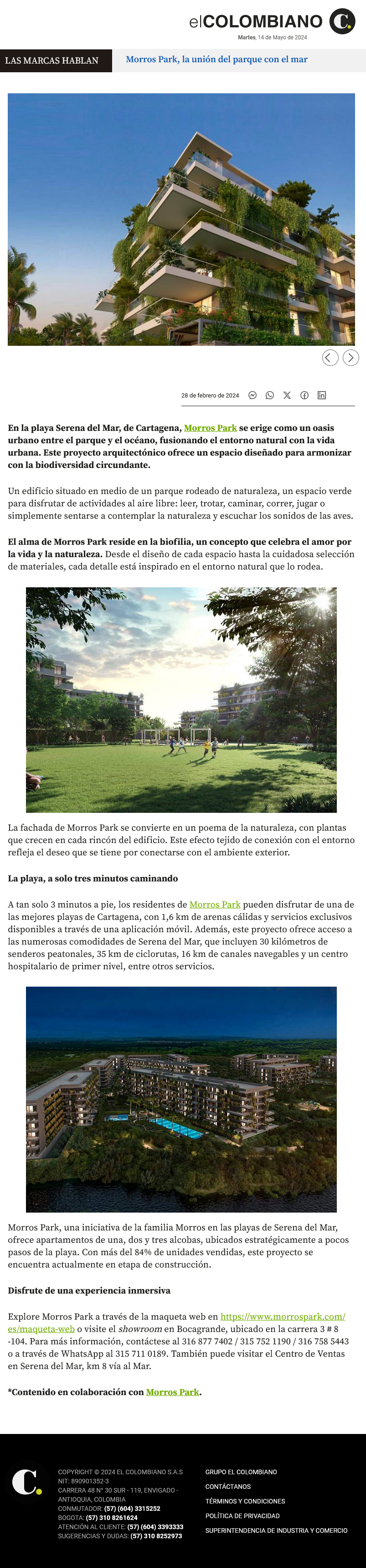 morros park, la unión del parque con el mar